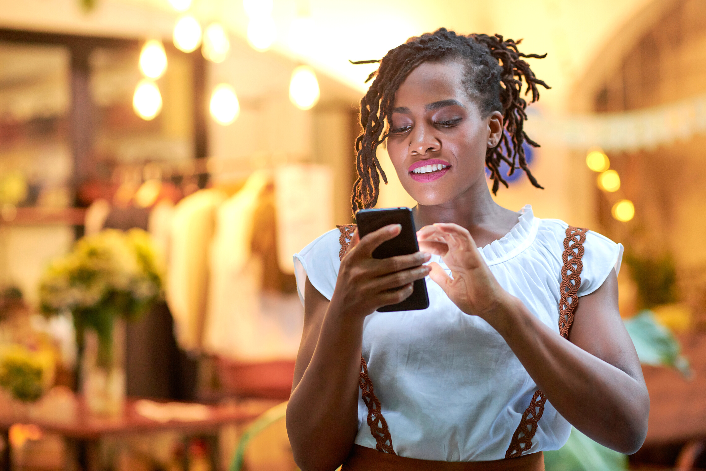 Young Woman Checking Her Social Media